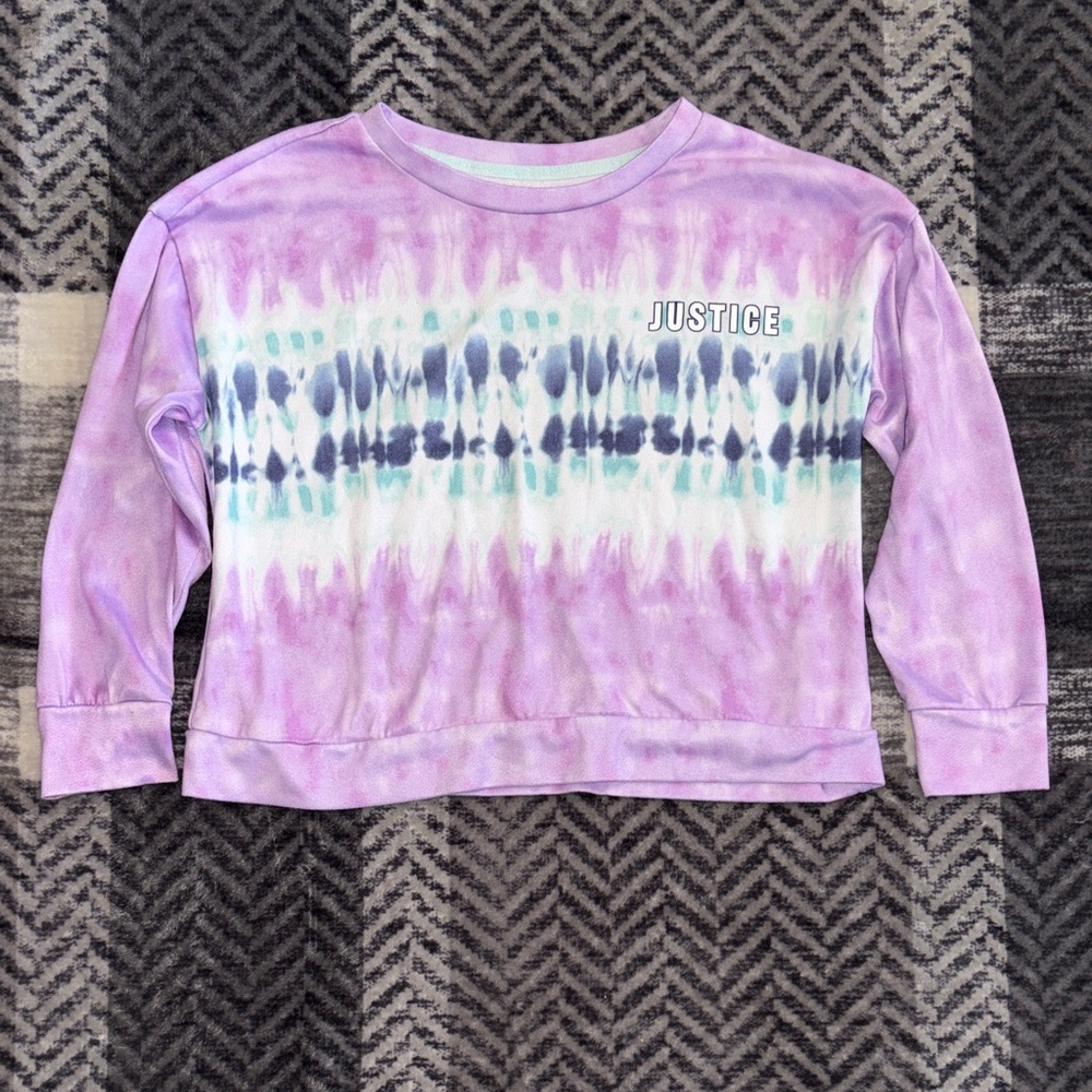 🦋Justice Lavender and Teal Tie-Dye Hoodie